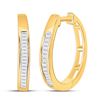 Image 1 : Baguette Diamond Hoop Earrings 1/5 Cttw 10kt Yellow Gold