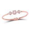 Image 1 : Diamond Triple Cluster Bangle Bracelet 7/8 Cttw 14kt Rose Gold