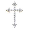 Image 1 : Diamond Pointed Cross Crucifix Faith Pendant 1/4 Cttw 10kt Yellow Gold