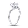 Image 4 : Diamond Bypass Flower Cluster Ring 1/2 Cttw 10kt White Gold