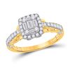 Image 1 : Baguette Diamond Square Ring 3/4 Cttw 14kt Yellow Gold
