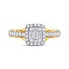 Image 2 : Baguette Diamond Square Ring 3/4 Cttw 14kt Yellow Gold