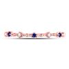 Image 2 : Blue Sapphire Diamond Beaded Stackable Band Ring 1/20 Cttw 10kt Rose Gold