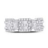 Image 2 : Baguette Diamond Link Band Ring 1/2 Cttw 14kt White Gold