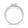 Image 3 : Diamond Four Row Flower Cluster Ring 1 Cttw 10kt White Gold