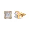 Image 1 : Baguette Diamond Square Earrings 1/2 Cttw 14kt Yellow Gold