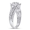 Image 3 : Diamond Flower Cluster Ring 1-1/4 Cttw 10kt White Gold