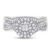 Image 2 : Princess Diamond Bridal Wedding Ring Band Set 1/2 Cttw 14kt White Gold