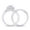Image 4 : Princess Diamond Bridal Wedding Ring Band Set 1/2 Cttw 14kt White Gold