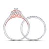 Image 3 : Diamond Bridal Wedding Ring Band Set 1/2 Cttw 10kt Two-tone Gold