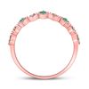 Image 4 : Emerald Diamond Square Stackable Band Ring 1/5 Cttw 10kt Rose Gold