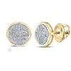 Image 1 : Diamond Circle Earrings 1/6 Cttw Sterling Silver