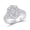 Image 1 : Diamond Oval Ring 1 Cttw 14kt White Gold