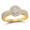 Image 1 : Diamond Circle Cluster Ring 1/6 Cttw 10kt Yellow Gold