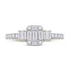 Image 2 : Baguette Diamond Cluster Ring 5/8 Cttw 14kt Yellow Gold