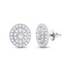 Image 1 : Diamond Oval Earrings 1/3 Cttw 10kt White Gold