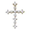 Image 1 : Princess Diamond Cross Religious Pendant 1/2 Cttw 14kt Yellow Gold