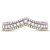Image 2 : Diamond Chevron Band Ring 1/2 Cttw 10kt Tri-Tone Gold