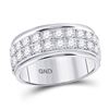 Image 1 : Diamond Double Row Band Ring 1 Cttw 10kt White Gold