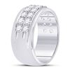 Image 3 : Diamond Double Row Band Ring 1 Cttw 10kt White Gold