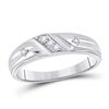 Image 3 : Sterling Silver His Hers Diamond Cross Matching Wedding Set 1/5 Cttw Sterling Silver