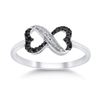 Image 1 : Black Color Enhanced Diamond Infinity Ring 1/10 Cttw Sterling Silver