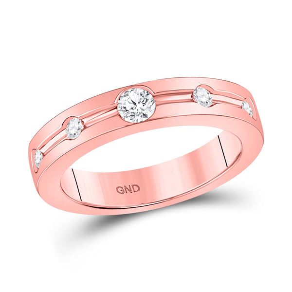 Diamond Wedding Band 1/4 Cttw 14kt Rose Gold