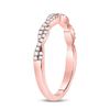 Image 3 : Diamond Woven Twist Stackable Band Ring 1/4 Cttw 10kt Rose Gold