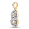 Image 2 : Mens Diamond Number 8 Charm Pendant 1-5/8 Cttw 10kt Yellow Gold