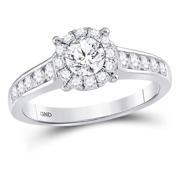 Diamond Solitaire Bridal Wedding Engagement Ring 1 Cttw 14kt White Gold