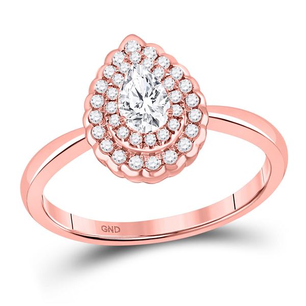 Pear Diamond Solitaire Bridal Wedding Engagement Ring 3/4 Cttw 14kt Rose Gold