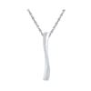 Image 1 : Diamond Vertical Bar Fashion Pendant 1/10 Cttw 10kt White Gold