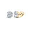 Image 1 : Mens Diamond Cluster Earrings 1/4 Cttw 10kt Yellow Gold
