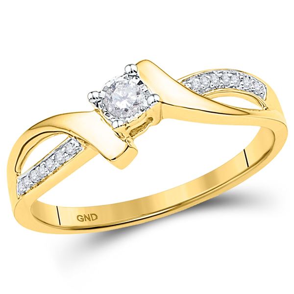 Diamond Solitaire Promise Ring 1/10 Cttw 10kt Yellow Gold