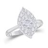 Image 1 : Princess Diamond Cluster Bridal Wedding Engagement Ring 1/4 Cttw 14kt White Gold