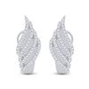 Image 2 : Diamond French-Clip Hoop Earrings 1-1/3 Cttw 14kt White Gold