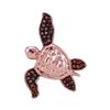 Image 1 : Red Color Enhanced Diamond Sea Turtle Tortoise Pendant 1/10 Cttw 10kt Rose Gold