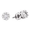 Image 1 : Baguette Diamond Cluster Stud Earrings 1/4 Cttw 14kt White Gold