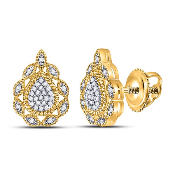 Diamond Teardrop Earrings 1/6 Cttw 10kt Yellow Gold