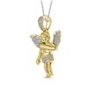Image 2 : Mens Diamond Polished 3D Guardian Angel Cherub Charm Pendant 1/6 Cttw 10k Yellow Gold