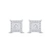 Image 2 : Diamond Square Earrings 1/20 Cttw Sterling Silver