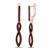 Image 1 : Red Color Enhanced Diamond Twist Dangle Earrings 1/4 Cttw 10kt Rose Gold