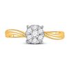 Image 2 : Diamond Flower Cluster Ring 1/3 Cttw 10kt Yellow Gold