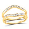 Image 1 : Diamond Channel Set Wrap Ring Guard Enhancer 1/4 Cttw 14kt Yellow Gold