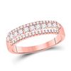 Image 1 : Diamond Triple Row Band Ring 1/2 Cttw 14kt Rose Gold