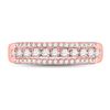 Image 2 : Diamond Triple Row Band Ring 1/2 Cttw 14kt Rose Gold