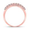 Image 3 : Diamond Triple Row Band Ring 1/2 Cttw 14kt Rose Gold