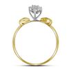 Image 2 : Prong-set Diamond Oval Cluster Baguette Ring 1/10 Cttw 10kt Yellow Gold