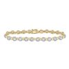 Image 1 : Diamond Cluster Link Bracelet 2-1/5 Cttw 14kt Yellow Gold