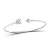 Image 1 : Diamond Arrow Bangle Bracelet 1/10 Cttw 10kt White Gold